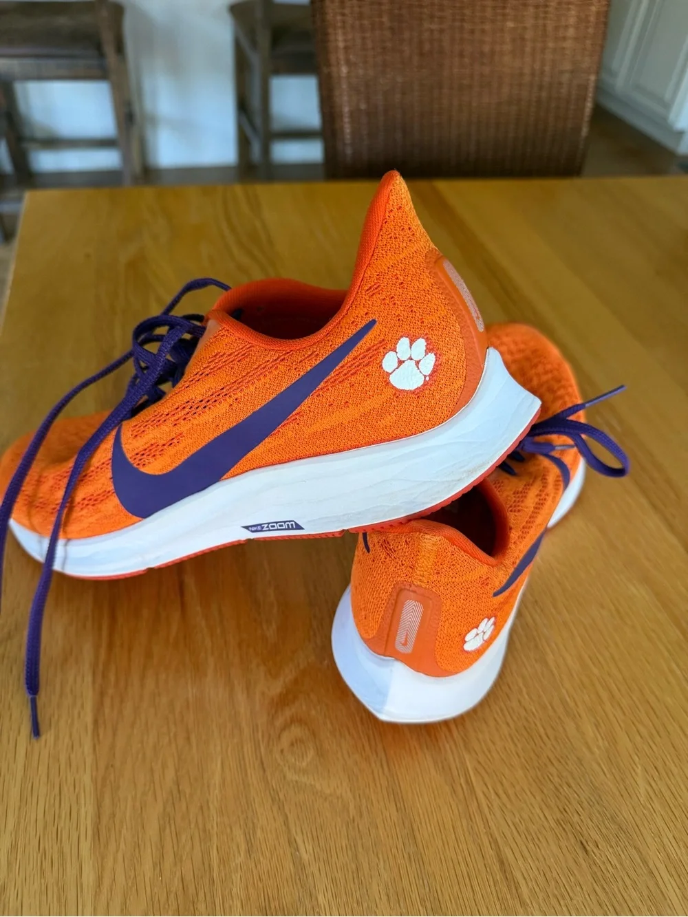 Nike Women's Clemson Orange Running Sneakers with Purple Details